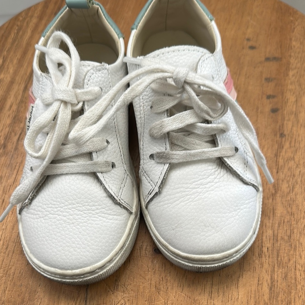 Kids White and Pink Sneakers